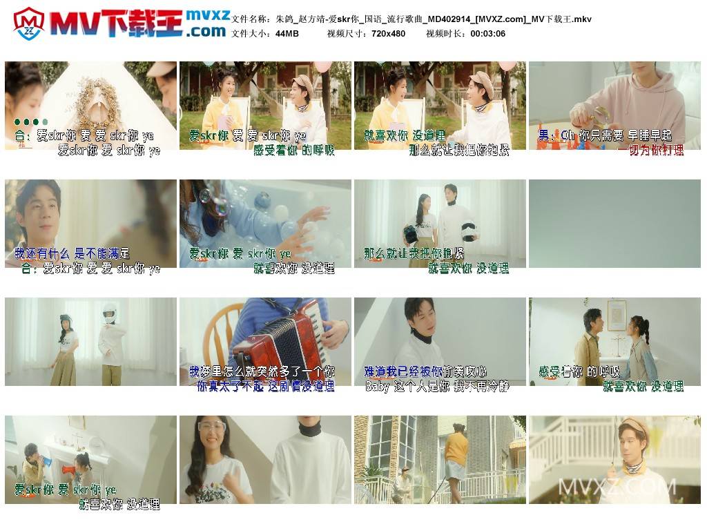 朱鸽_赵方靖-爱skr你_国语_流行歌曲_MD402914